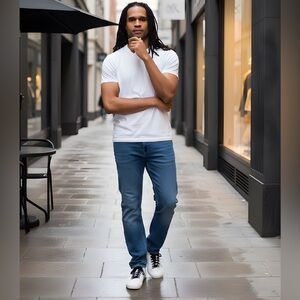 NWT PBX SZ 34/34 men’s 5-pocket straight leg blue jeans.